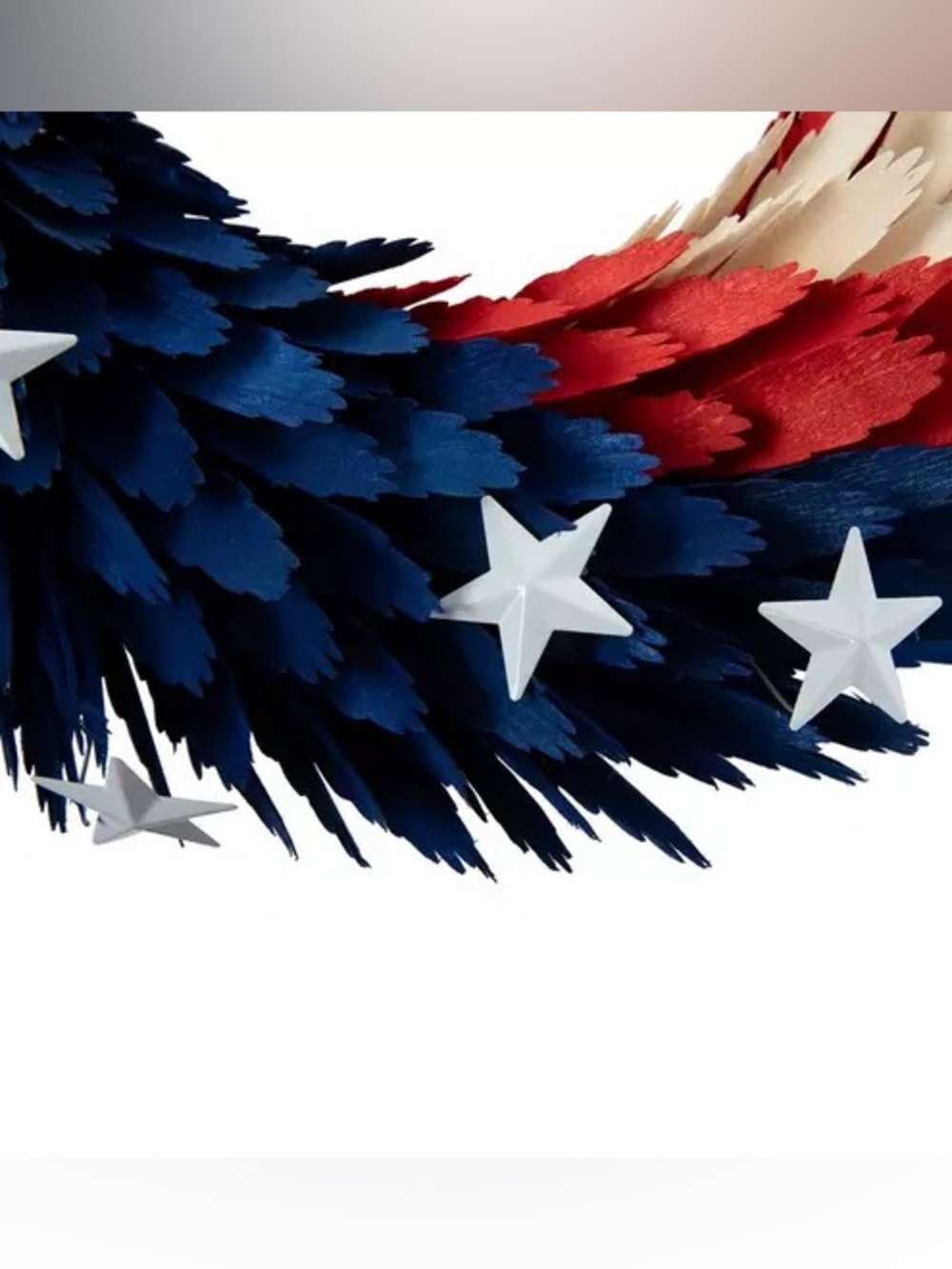 Patriotic Eagle Woodchip Wreath - Picture 2 of 4